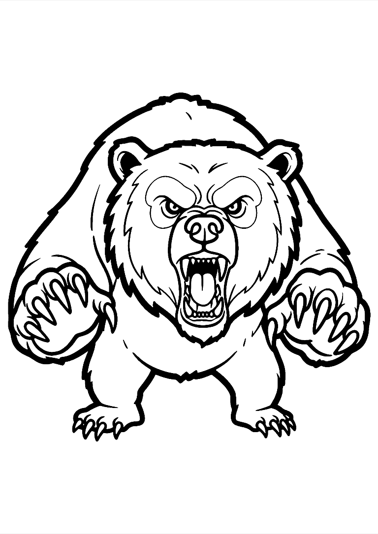 Dibujo De Oso Feroz Para Colorear