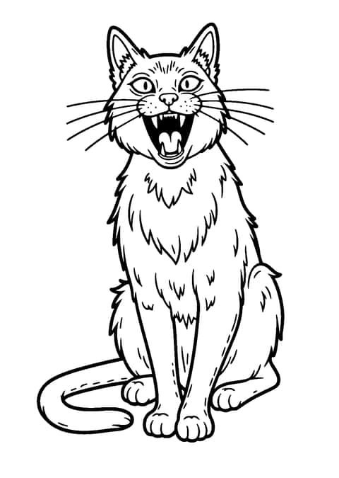 gato aterrador Coloring Page