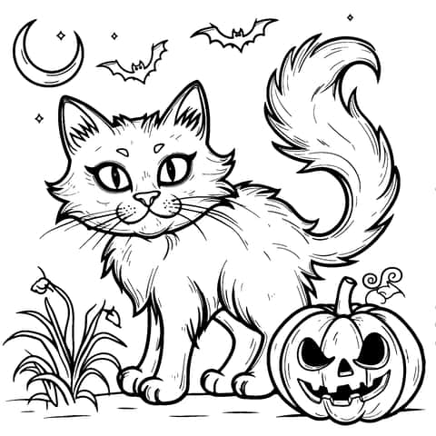 gato espeluznante halloween