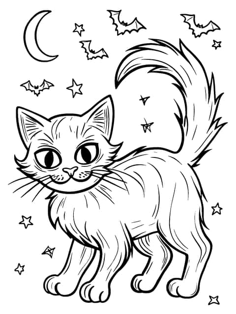 무서운 고양이 Coloring Page