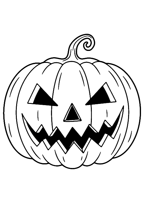 scary halloween pumpkin Coloring Page