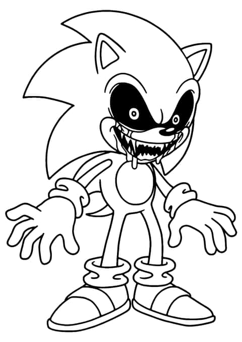 Scary Sonic Coloring Page