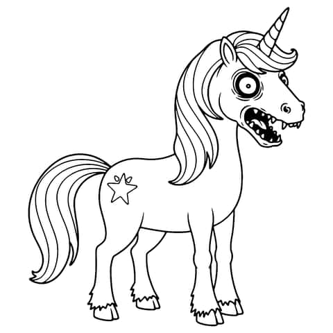 unicórnio assustador Coloring Page