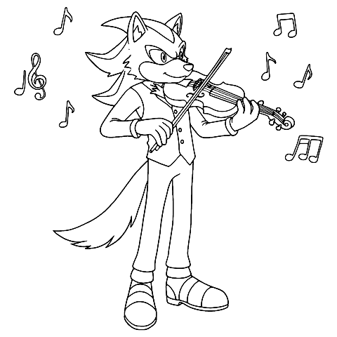 Shadow Tocando Violino Coloring Page