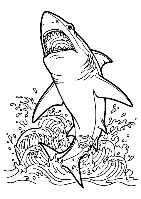 shark attack Coloring Page