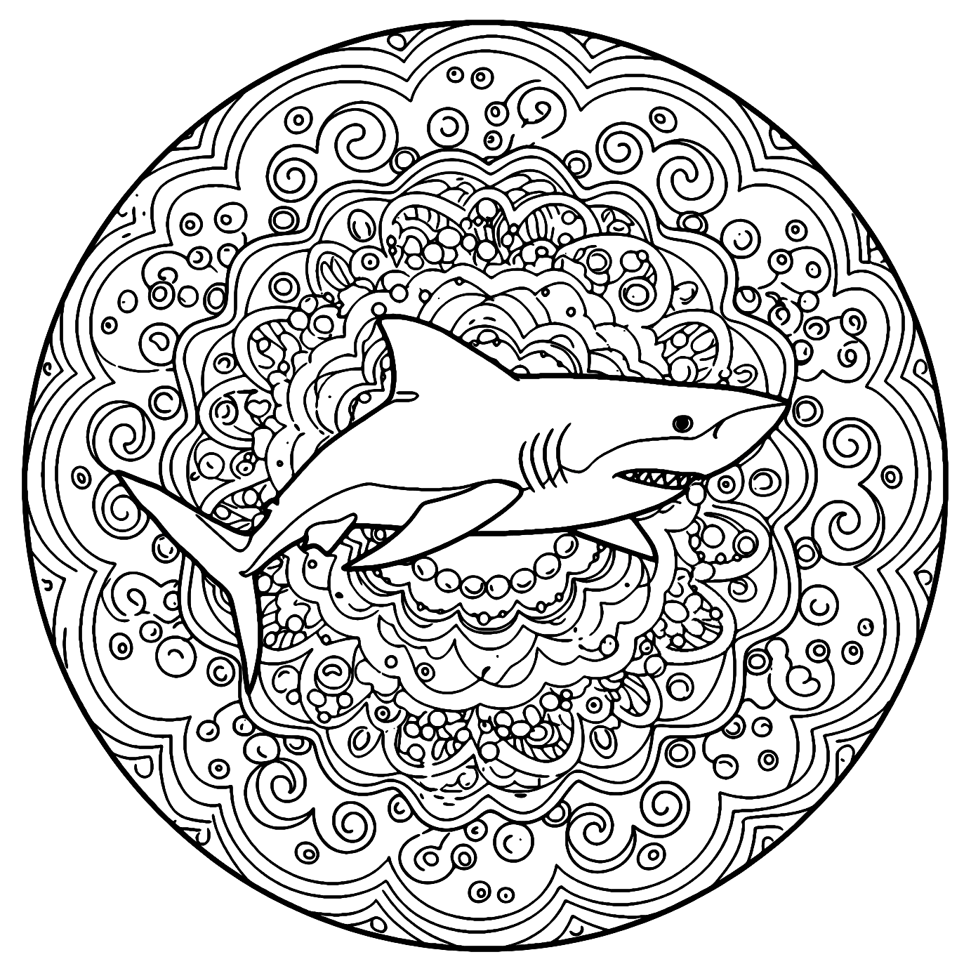 Coloriage Mandala Requin