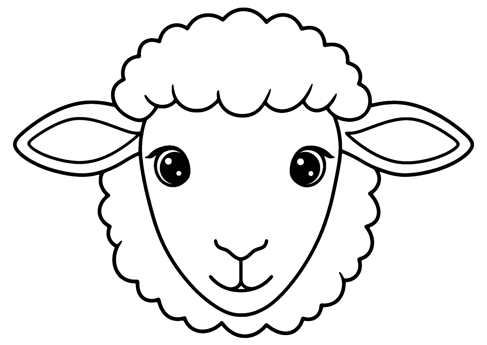 Sheep Face Coloring Page