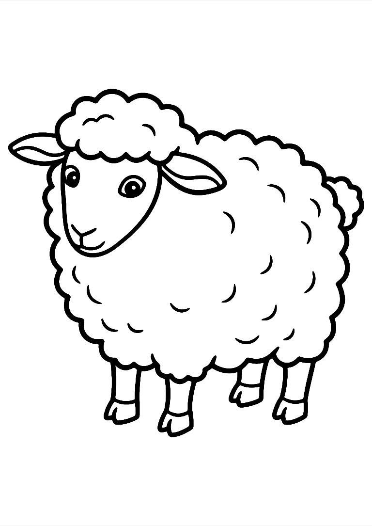 Short Hair Sheep Coloring Page