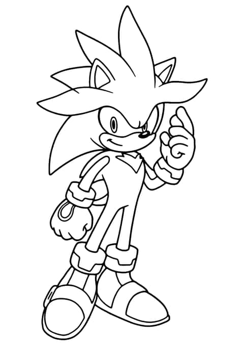 ezüst Sonic Coloring Page