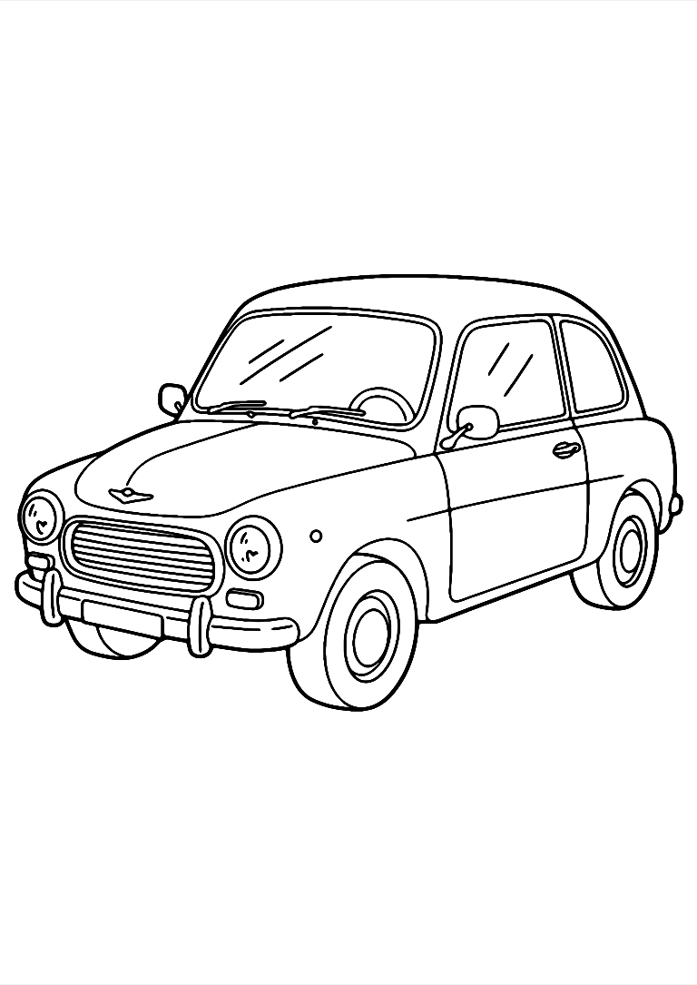 シンプルな車 の塗り絵