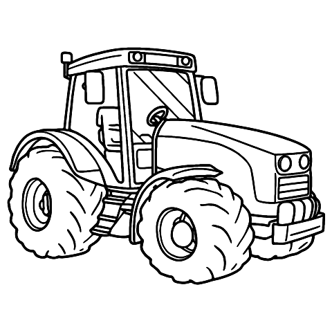 jednoduchý farmářský traktor Coloring Page