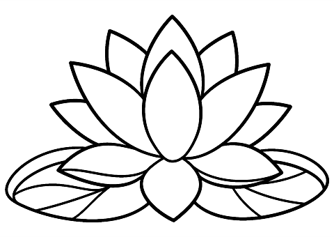 シンプルな蓮の花 Coloring Page