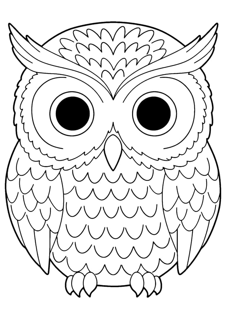 Simple Owl Coloring Page