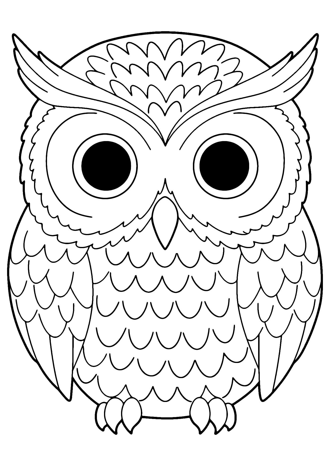 Simple Owl Coloring Page