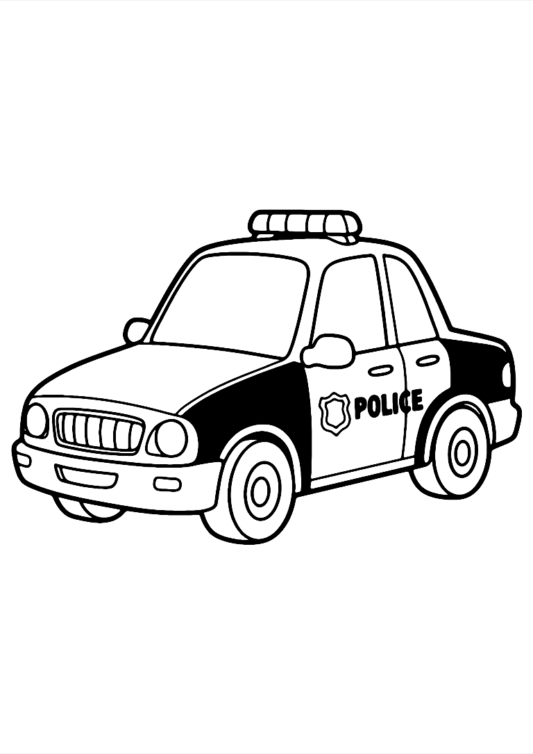 Simple Police Car Coloring Page