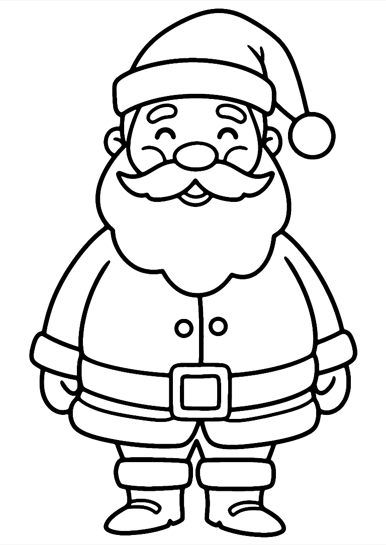 Desenho De Papai Noel Simples Para Colorir