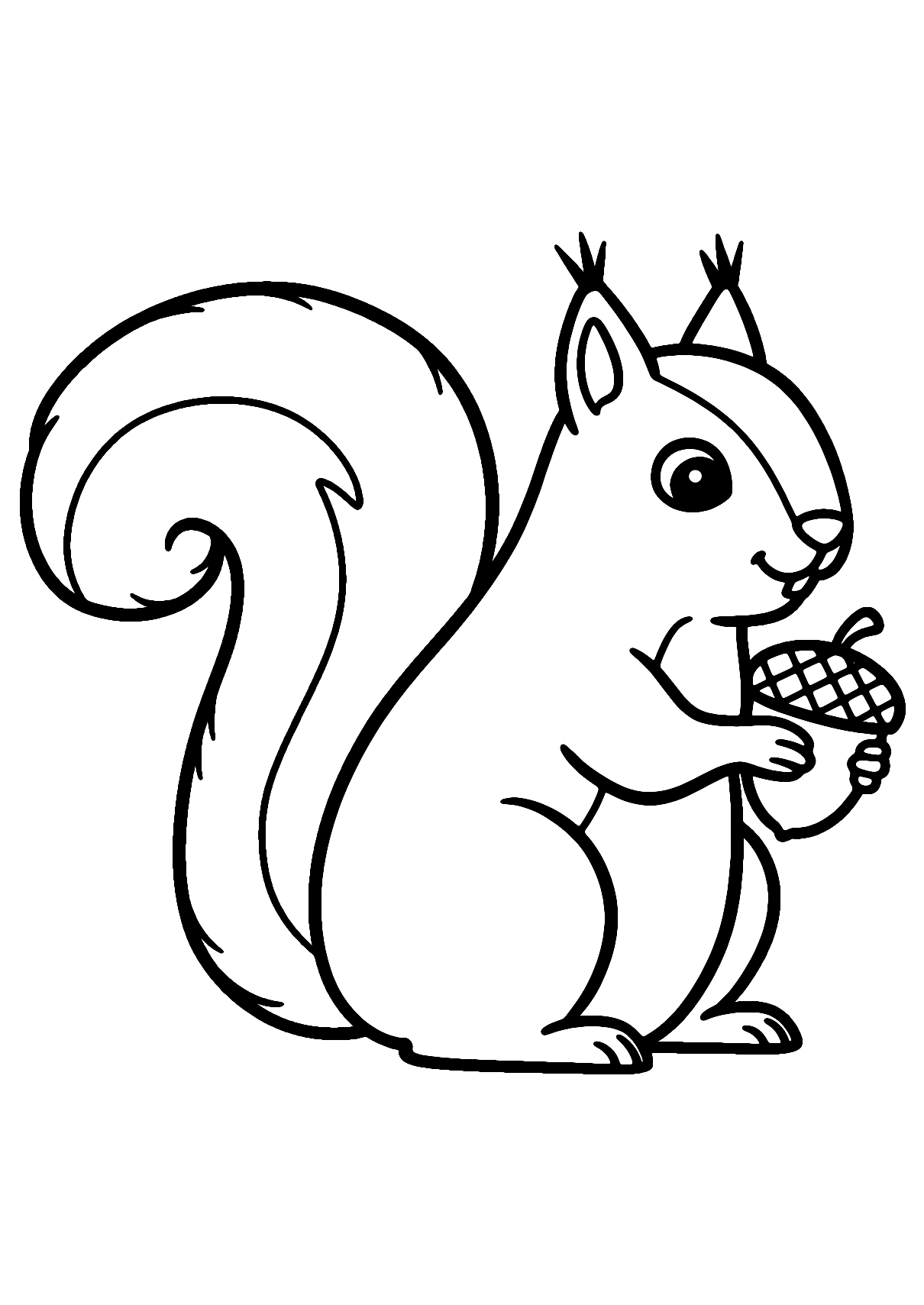 Simple Squirrel Coloring Page