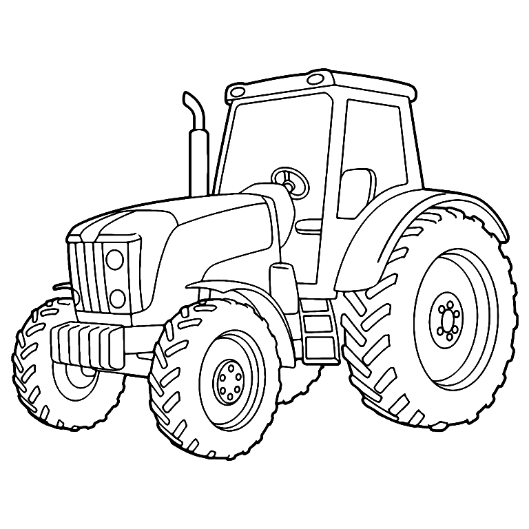 Simple Tractor Coloring Page