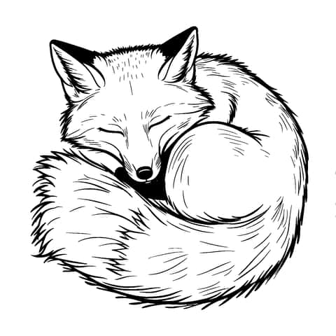 Volpe Che Dorme Coloring Page