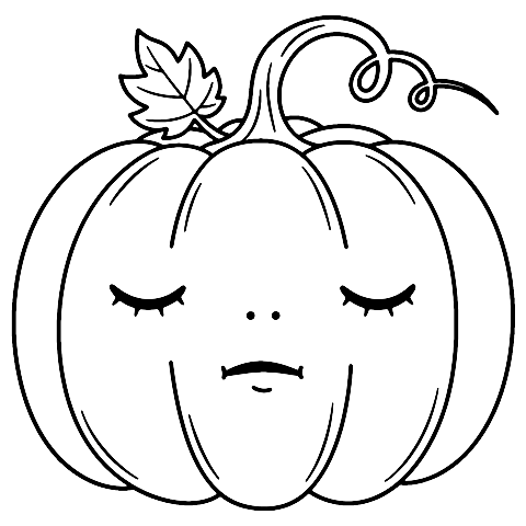 Sleeping pumpkin Coloring Page