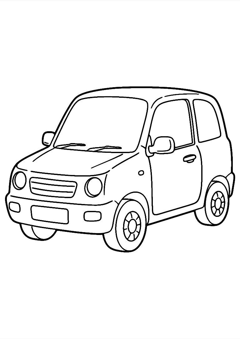 小さな車 の塗り絵