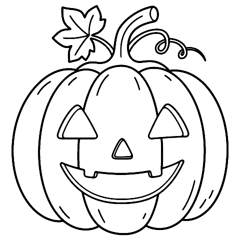 Smiling Pumpkin Coloring Page