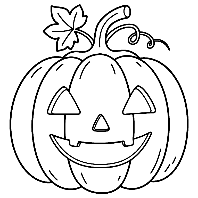 Smiling Pumpkin Coloring Page