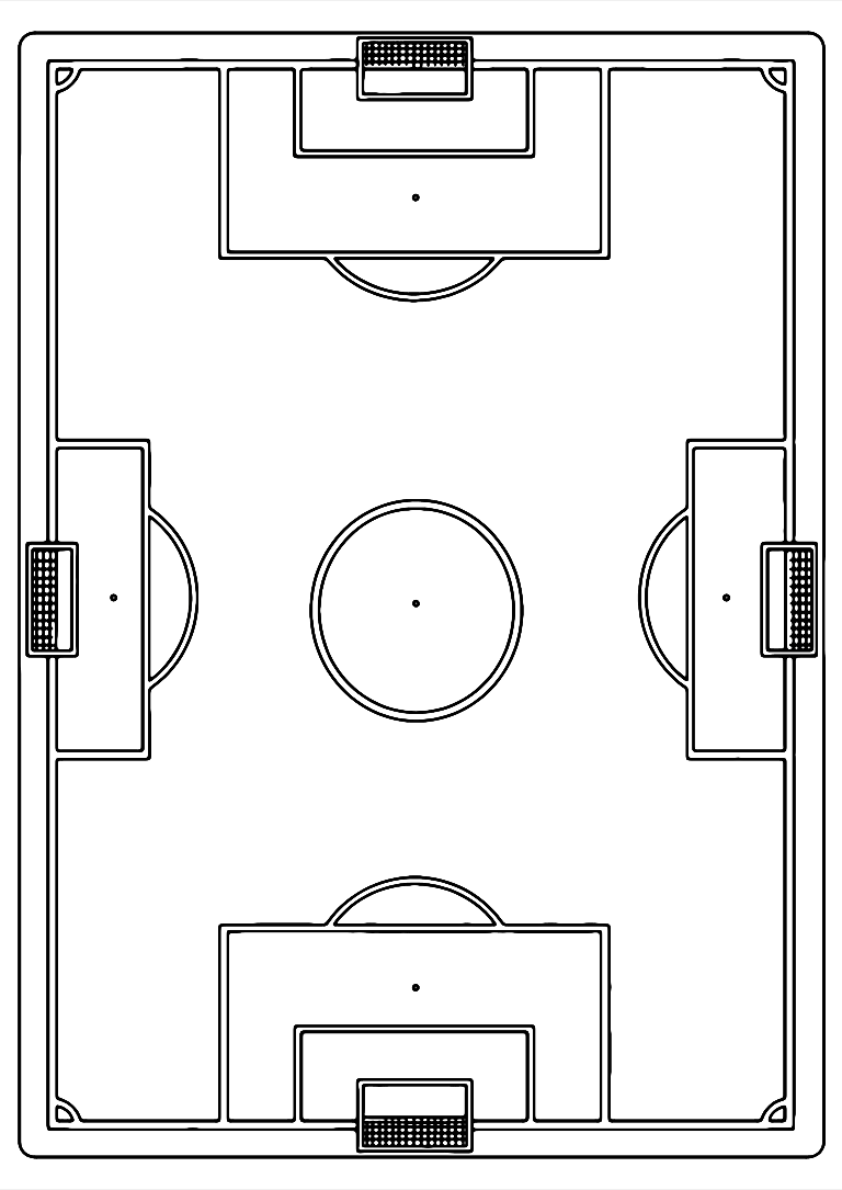 Fußballfeld Ausmalbild