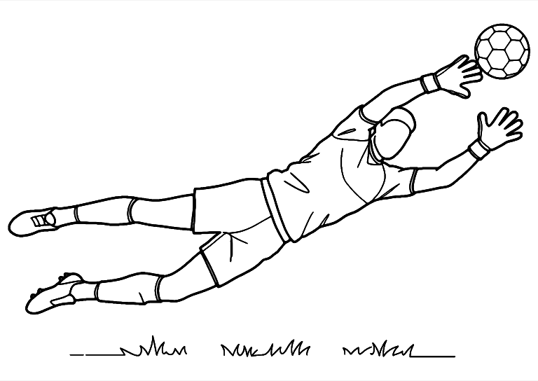 Desenho De Goleiro Futebol Para Colorir