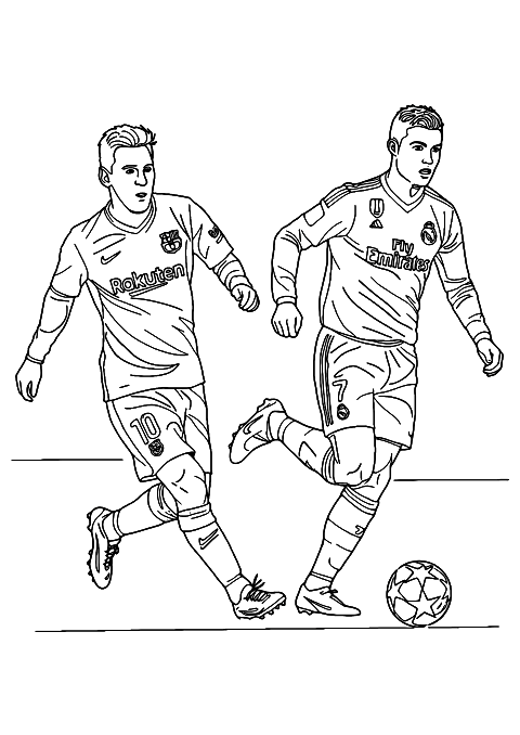 lionel messi és cristiano ronaldo Coloring Page