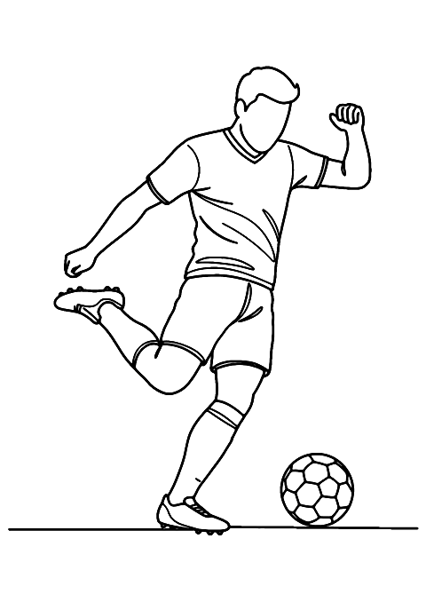 pemain sepak bola Coloring Page