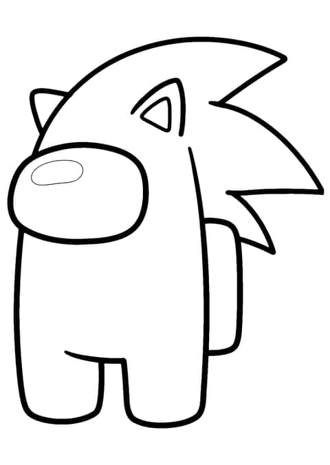 Sonic i Among Us Coloring Page