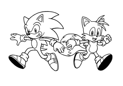 Sonic ja tails Coloring Page