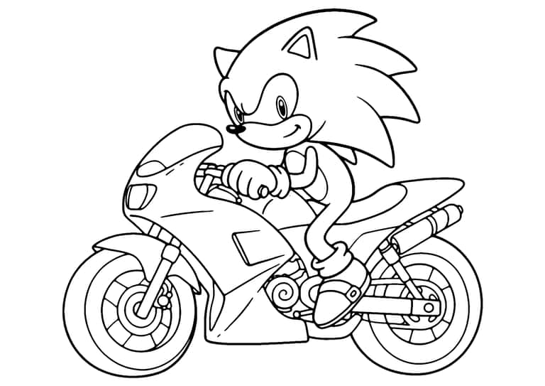 Dibujo De Sonic Moto Para Colorear