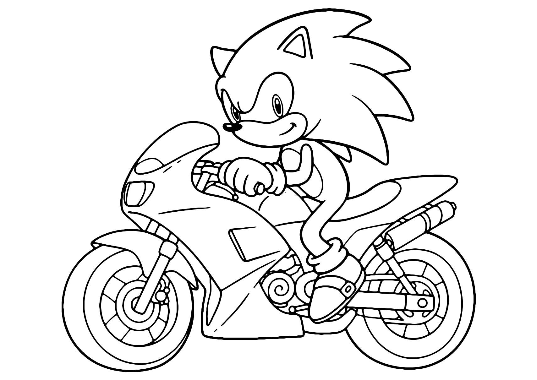 Sonic Motorcykel Målarbild