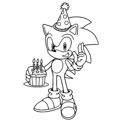 Sonic syntymäpäivä Coloring Page