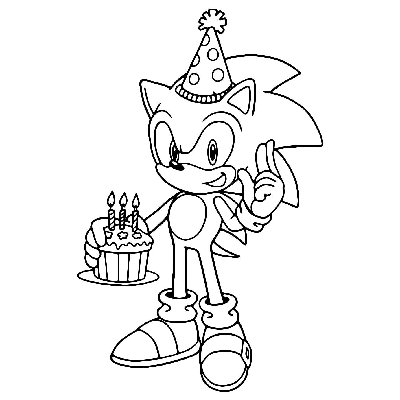 Gambar Mewarnai Ulang Tahun Sonic