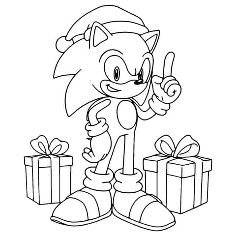 Sonic craciun Coloring Page