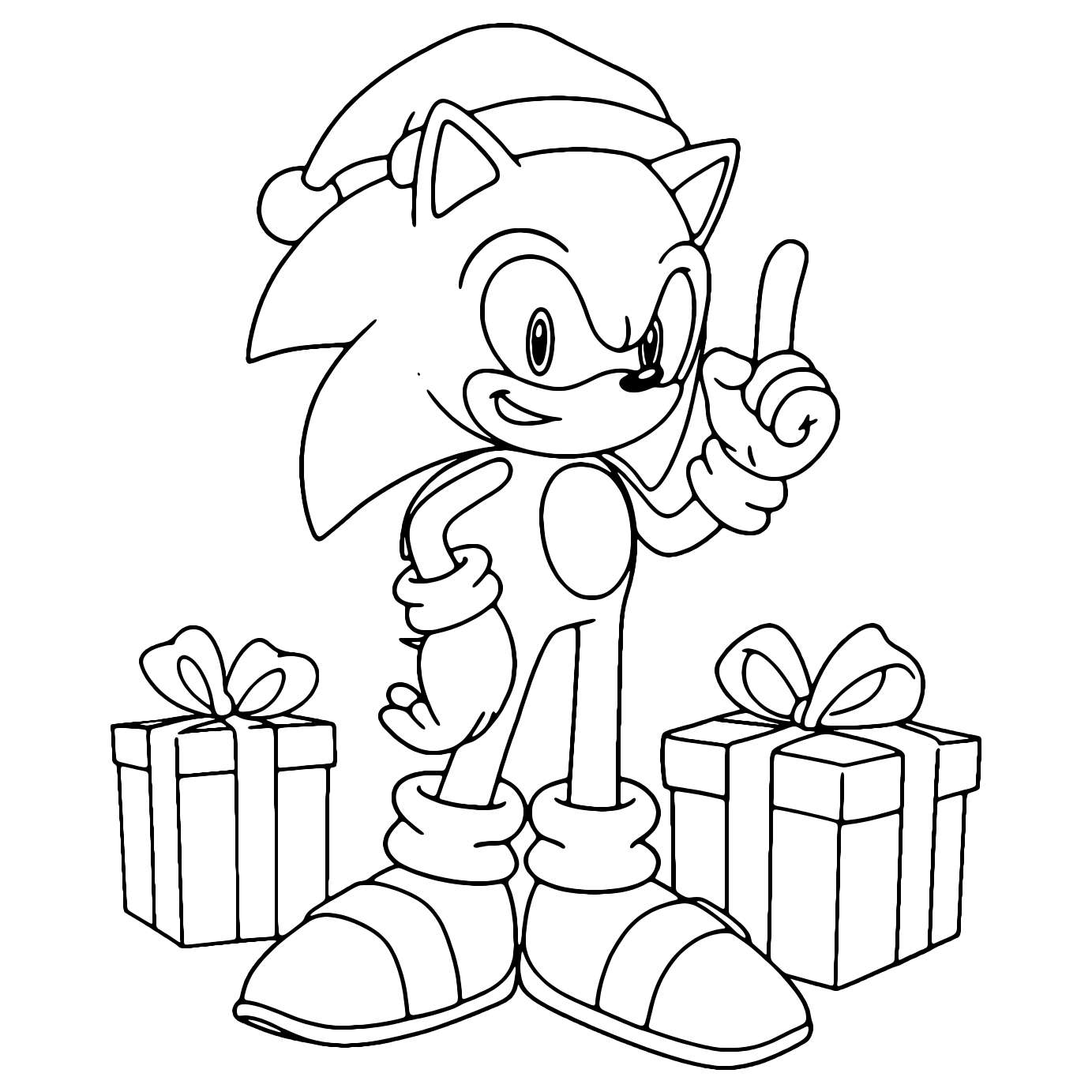 Sonic Christmas Coloring Page