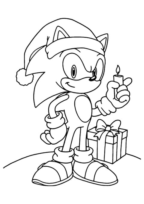 Sonic christmas Coloring Page