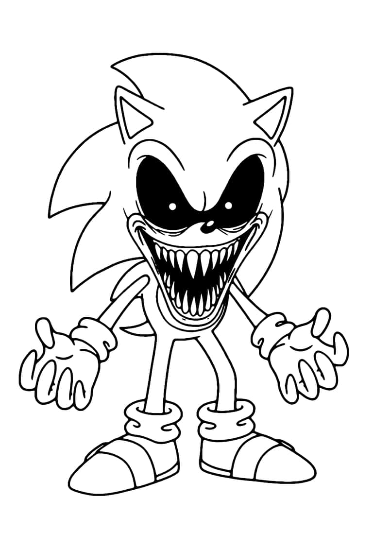 Dibujo De Sonic Exe Para Colorear