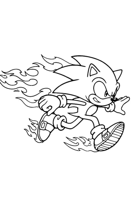 Sonic feu Coloring Page