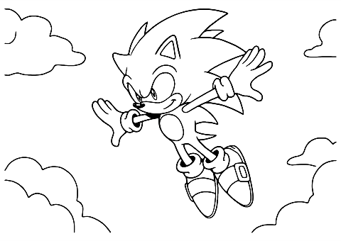 Sonic som flyr Coloring Page