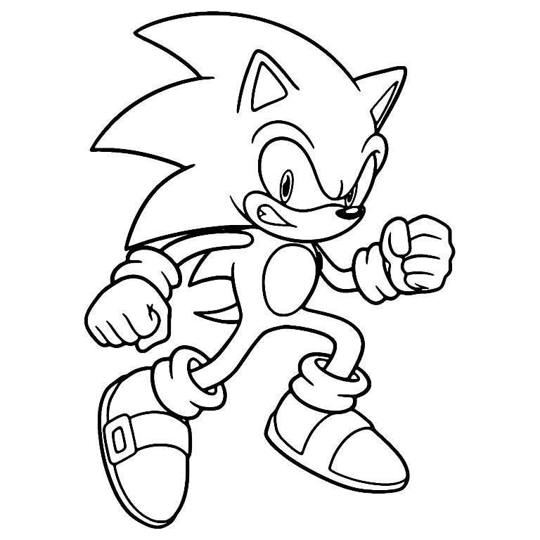 Coloriage Sonic Serre Ses Poings