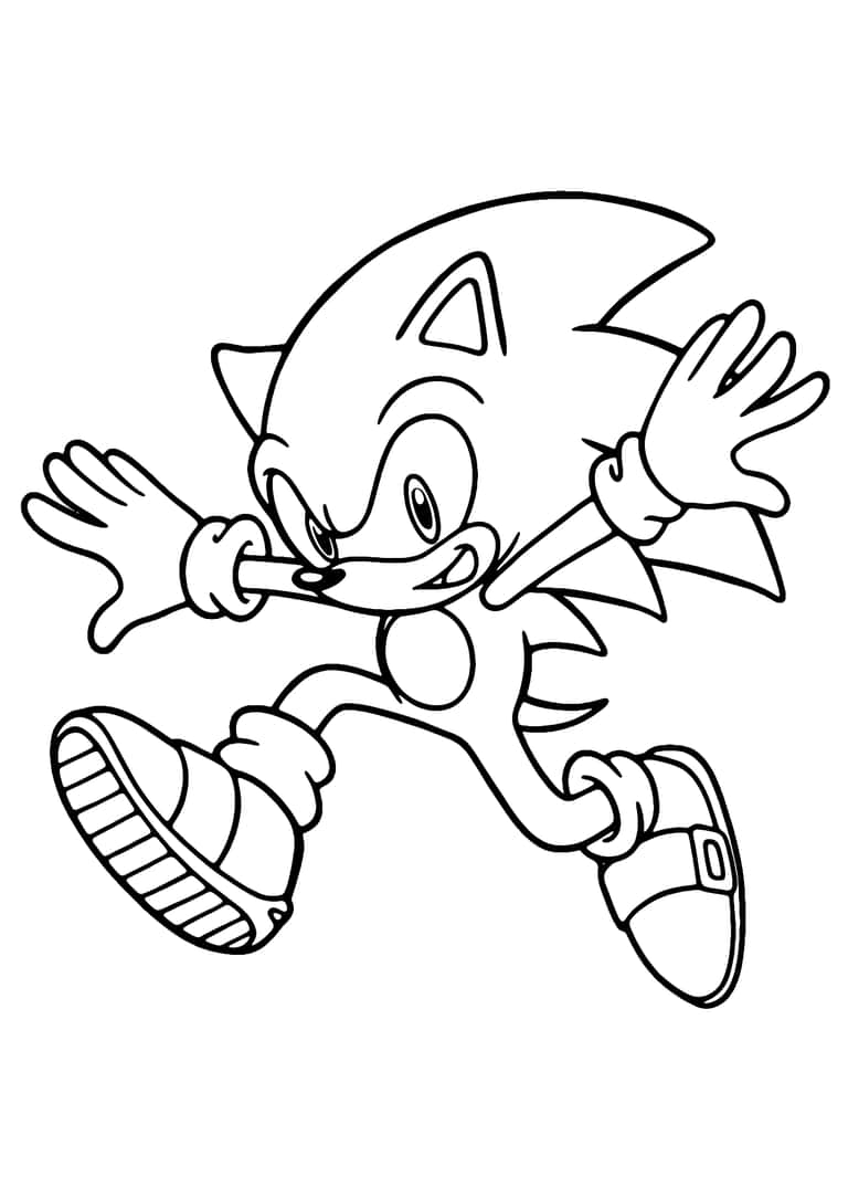 Dibujo De Sonic Saltando Para Colorear