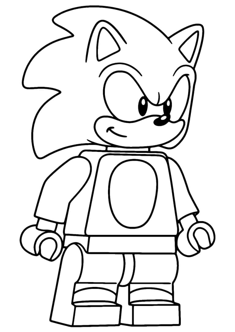 Dibujo De Sonic Lego Para Colorear