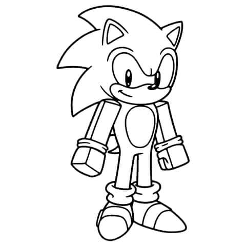 Sonic minecraft Coloring Page