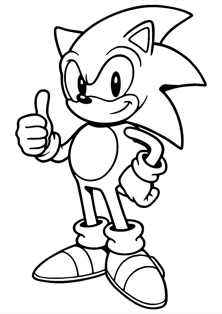 Dibujo De Sonic Pulgar Arriba Para Colorear