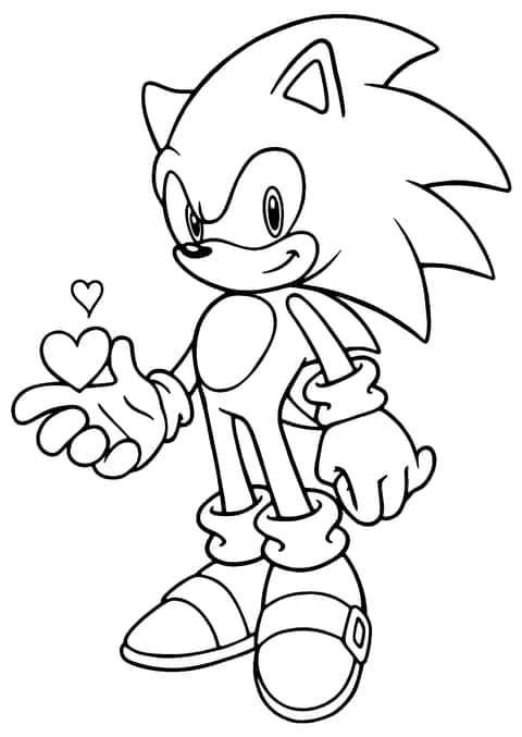 Sonic ystävänpäivänä Coloring Page