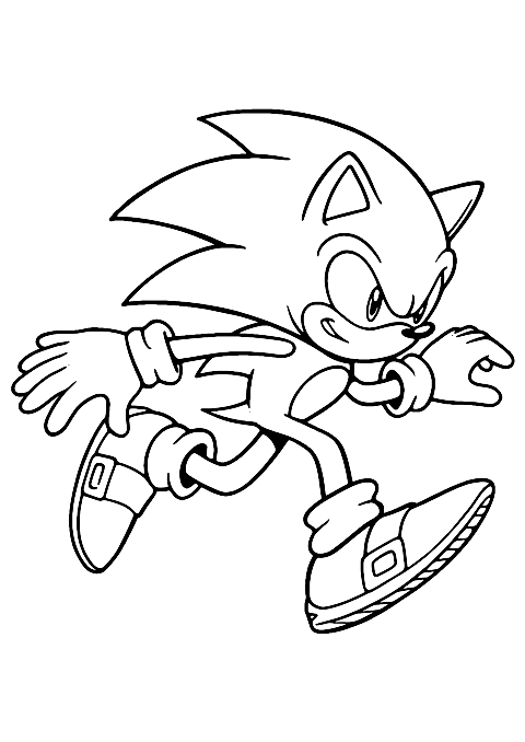 Gyorsan sétáló Sonic Coloring Page